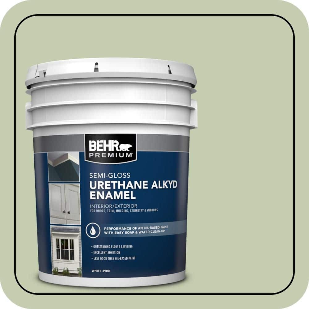 BEHR PREMIUM 5 gal. #M380-3 Growing Season Urethane Alkyd Semi-Gloss Enamel Interior/Exterior Paint