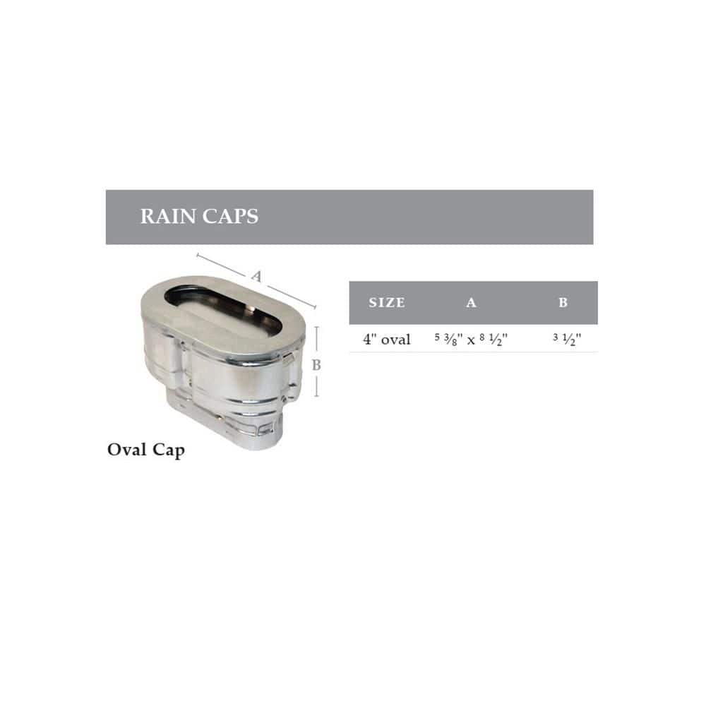 American Metal Products Type B Gas Vent 4in. Diameter Oval Cap (2)