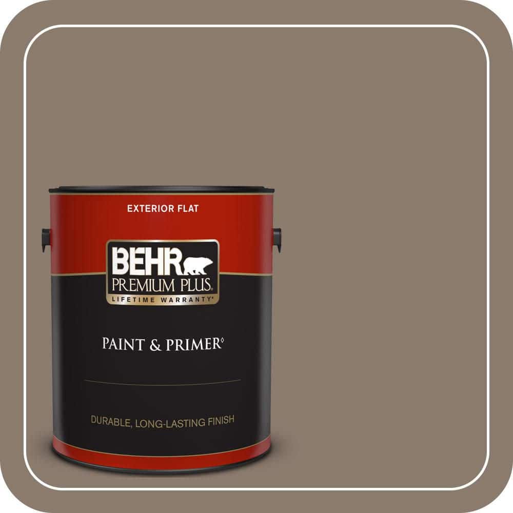 BEHR PREMIUM PLUS 1 gal. #T18-07 Road Less Travelled Flat Exterior Paint & Primer