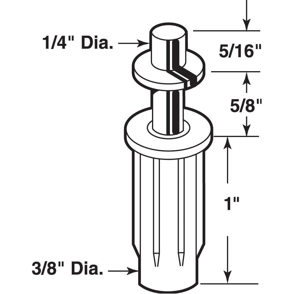 Prime-Line 3/8 in. Nylon Spring-Loaded Top Pivot with 1/4 in. Steel Pin, Alliance (2)