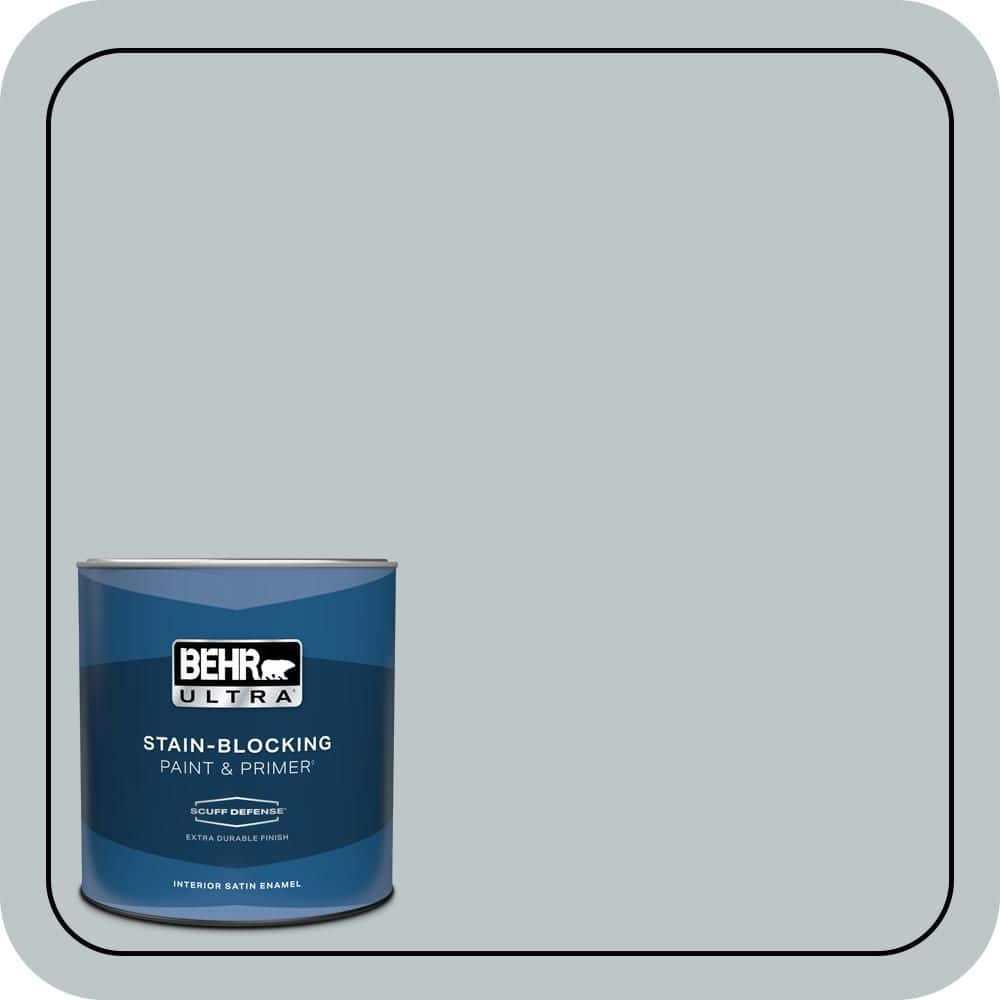 BEHR ULTRA 1 qt. #PPU12-10 Misty Morn Extra Durable Satin Enamel Interior Paint & Primer
