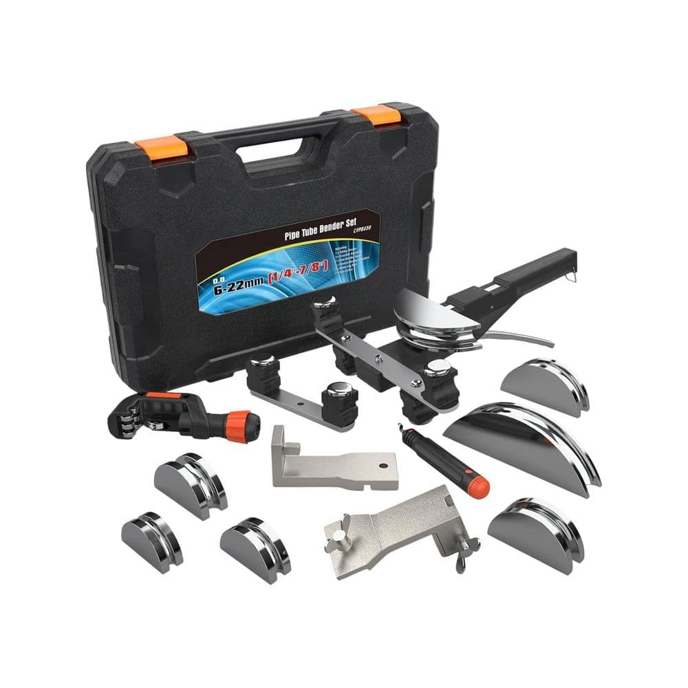 YICHUHAOXI 1/4 to 7/8 Pipe Tube Bender Set with 7 Heads Reverse Adapters 90° Ratchet HVAC Hydraulic Air Conditioning (1)