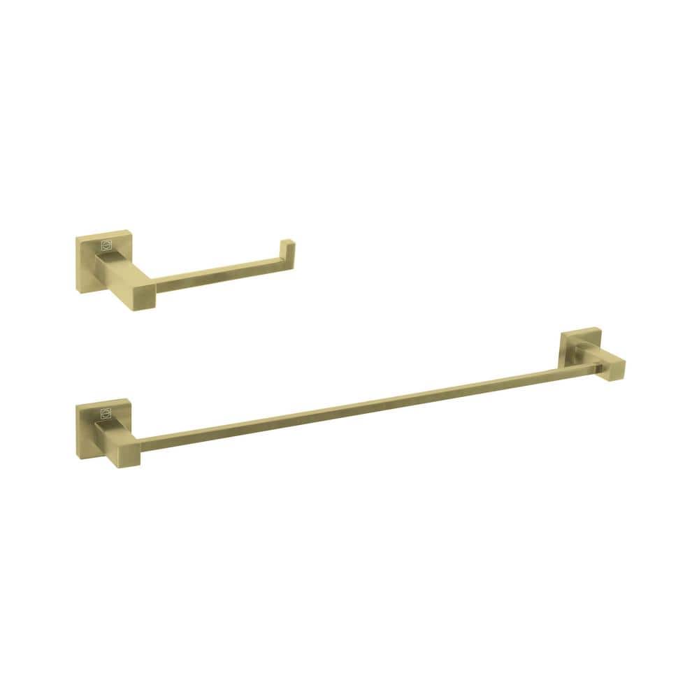 Unbranded Timeless Home 2-Piece Bath Hardware Set with Mounting Hardware in Brushed Gold