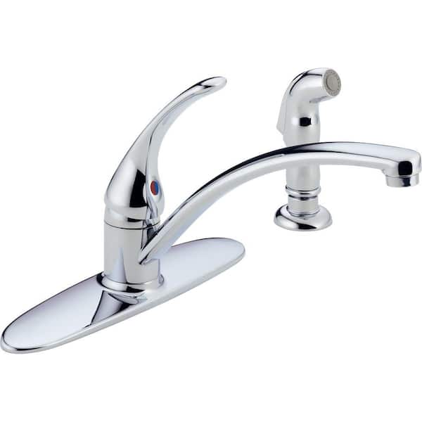 Delta Foundations Single-Handle Standard Kitchen Faucet with Side Sprayer in Stainless (2)