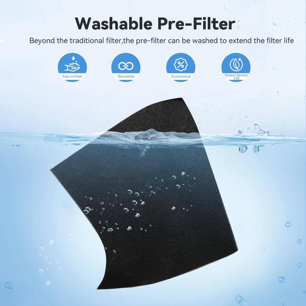 WOCK YARIKI Air Purifiers for Home Large Room Up to 1500 sq. ft. with Washable Filters, H13 HEPA, Black (3)
