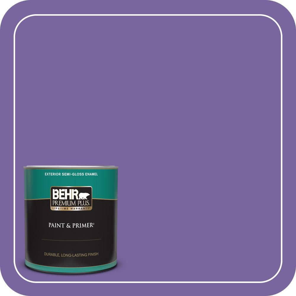 BEHR PREMIUM PLUS 1 qt. #PPU16-03 Purple Paradise Semi-Gloss Enamel Exterior Paint & Primer