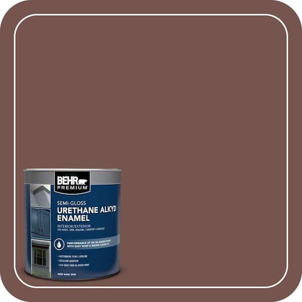 BEHR PREMIUM 1 qt. #PPU2-20 Oxblood Semi-Gloss Enamel Urethane Alkyd Interior/Exterior Paint (2)