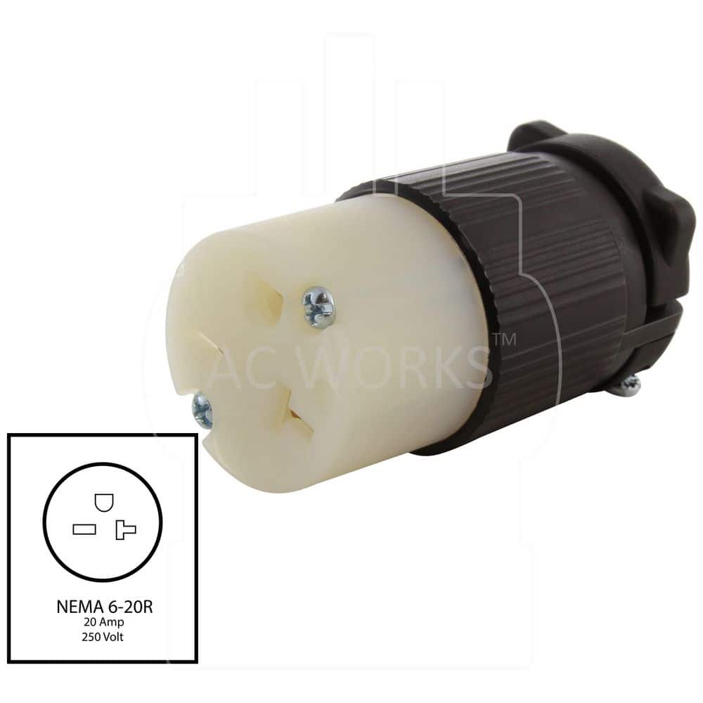AC WORKS NEMA 6-15/20R 15/ 20A 250V Female Connector with UL, C-UL Approval (2)