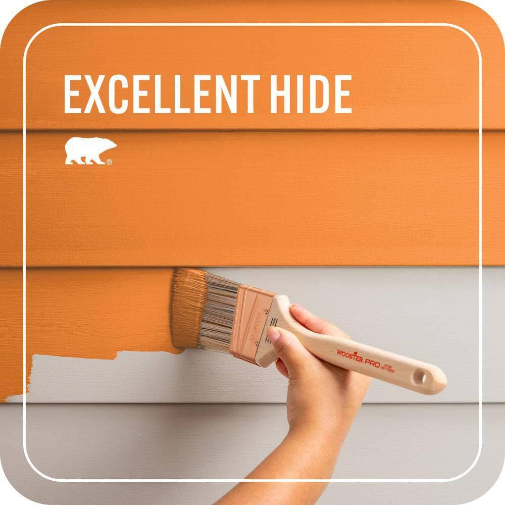 BEHR PREMIUM PLUS 1 qt. #S-G-270 Summer Citrus Semi-Gloss Enamel Exterior Paint & Primer (4)