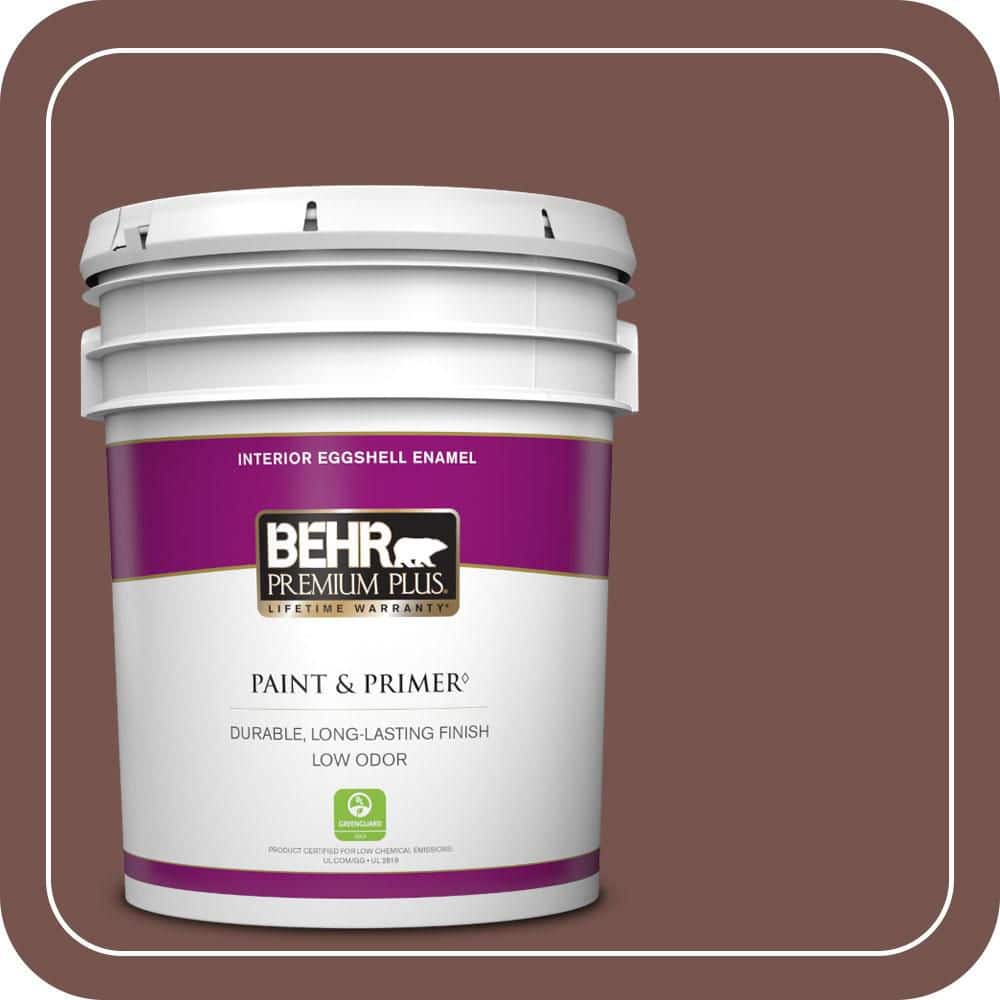 BEHR PREMIUM PLUS 5 gal. #PPU2-20 Oxblood Eggshell Enamel Low Odor Interior Paint & Primer