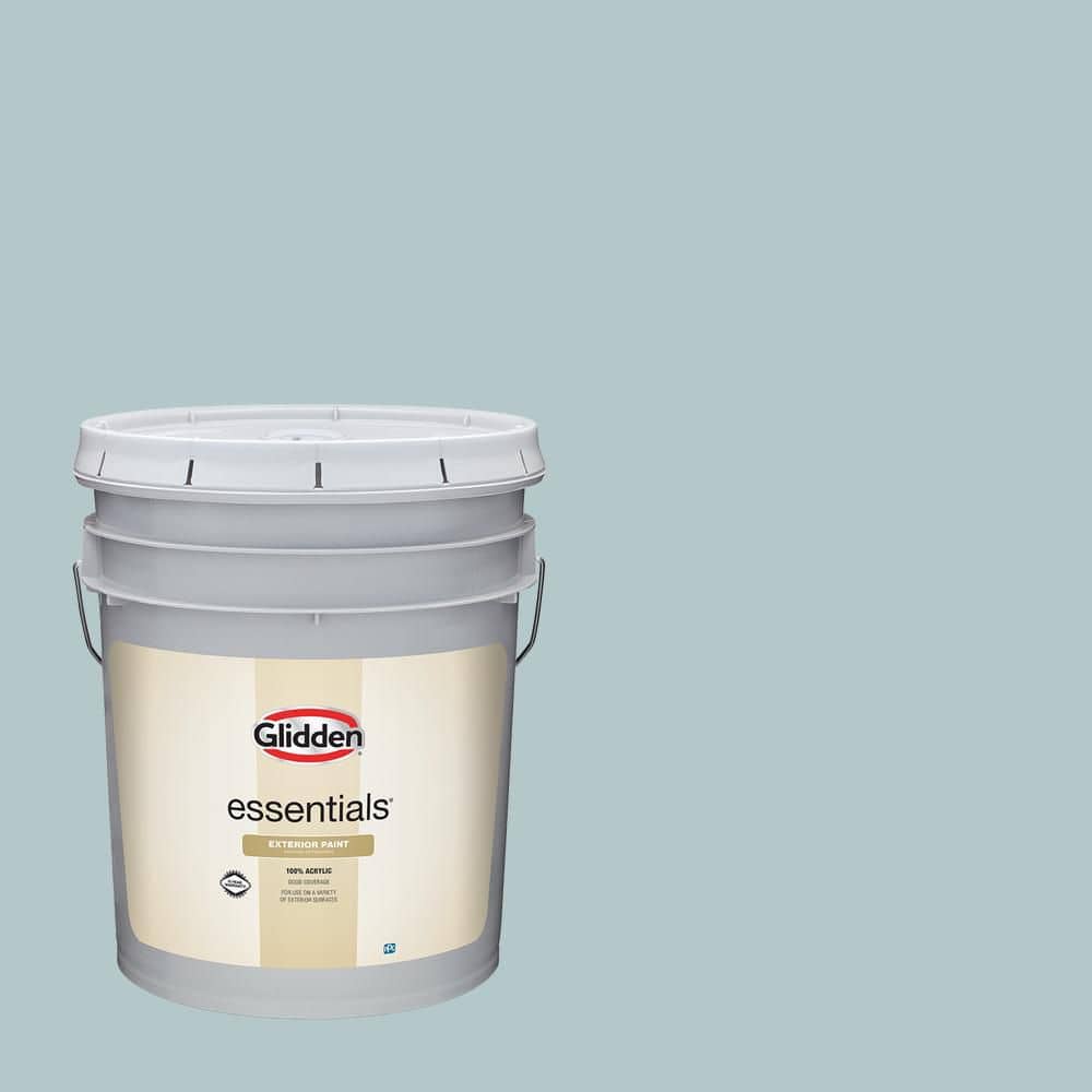 Glidden Essentials 5 gal. PPG1034-4 Misty Surf Semi-Gloss Exterior Paint