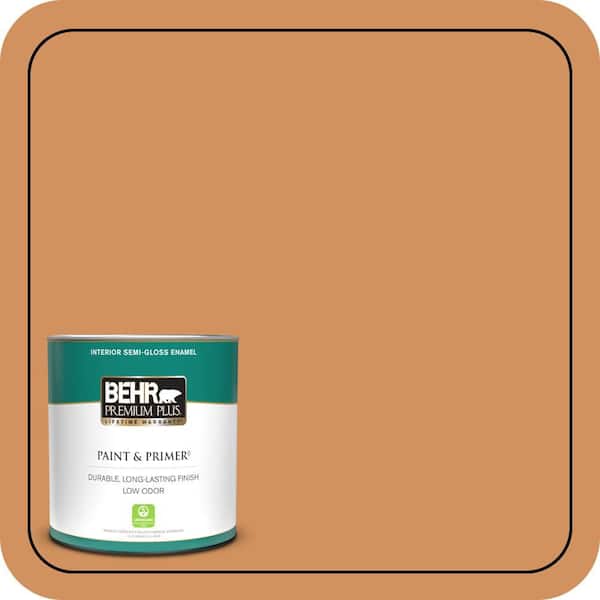 BEHR PREMIUM PLUS #BIC-15 Golden Poppy Enamel Low Odor & Primer (3)