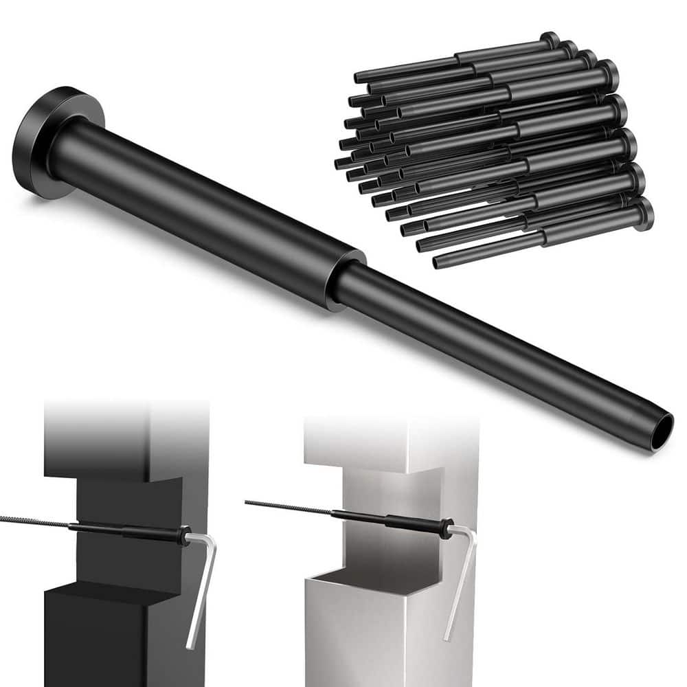 Afoxsos Black Stainless Steel Invisible Cable Railing Kits for Wood/Metal Posts with Swage Stud End (30-Pack) (1)