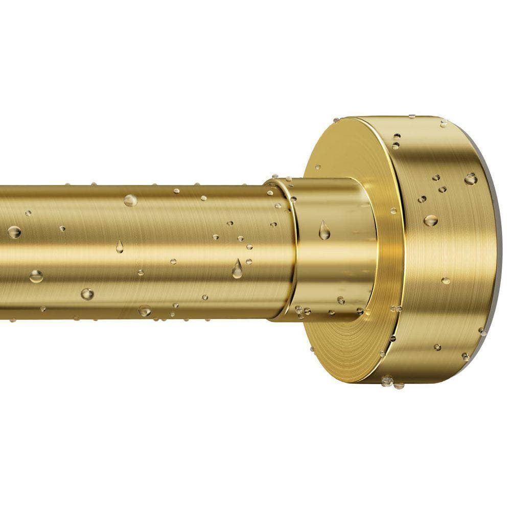 Lynzavix 34-66 in. Stainless Steel No Drill Adjustable Spring Tension Rod for Laundry Door Closet Small Window Brushed Gold (2)