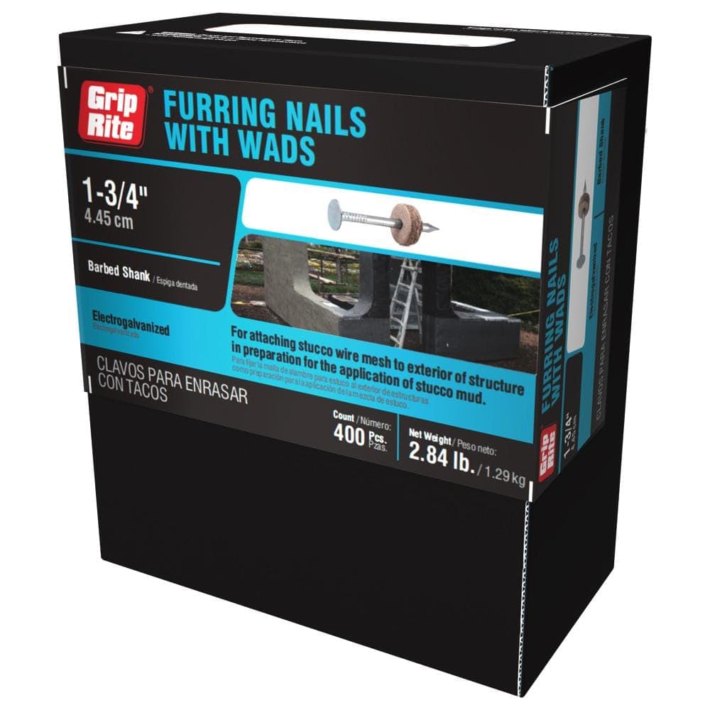 Grip-Rite 1-3/4 in. x 11-Gauge Electrogalvanized Barbed Shank Furring Nails 400 per Box (2)