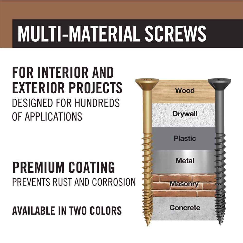 Everbilt 10 x 2-1/2 in. Brown 6-Lobe Torx Drive Exterior Flat Head Multi-Material Screw 1 lbs.-Box (78-Piece) (4)