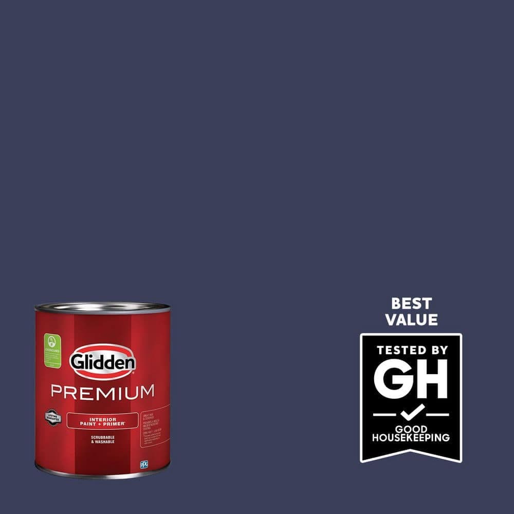 Glidden Premium 1 qt. PPG1165-7 Victory Blue Satin Interior Latex Paint