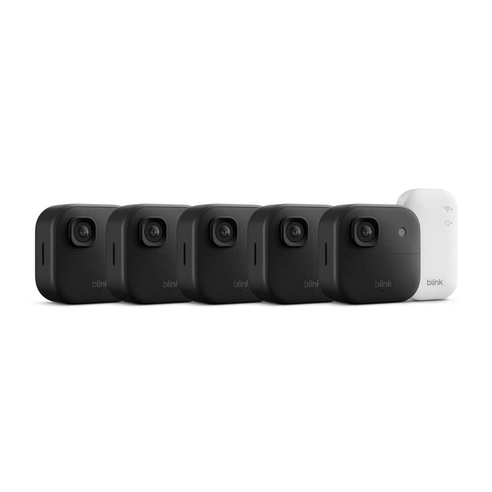 Blink Outdoor 2K+ (Newest Model)-Wireless Smart Security Camera, 2K Video Resolution, Sync Module Core Included 5-Cameras
