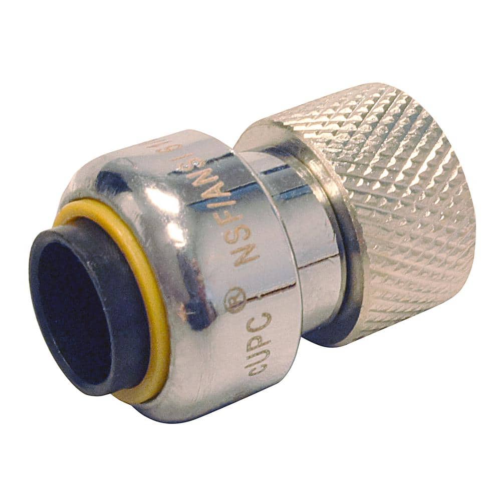 Tectite 1/4 in. (3/8 in. ) Chrome Plated Brass Push-To-Connect x 3/8 in. Compression Stop Valve Connector (2)