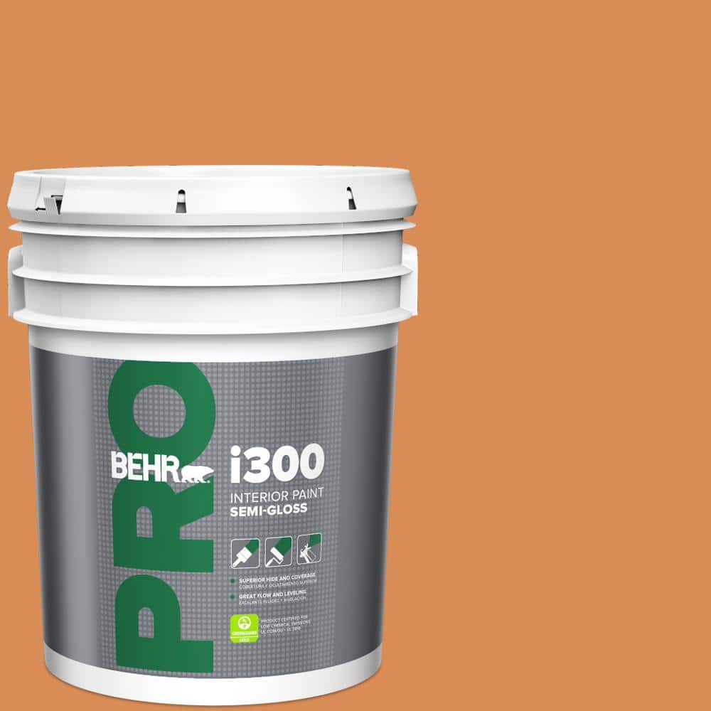 BEHR PRO 5 gal. #PMD-80 Spiced Pumpkin Semi-Gloss Interior Paint
