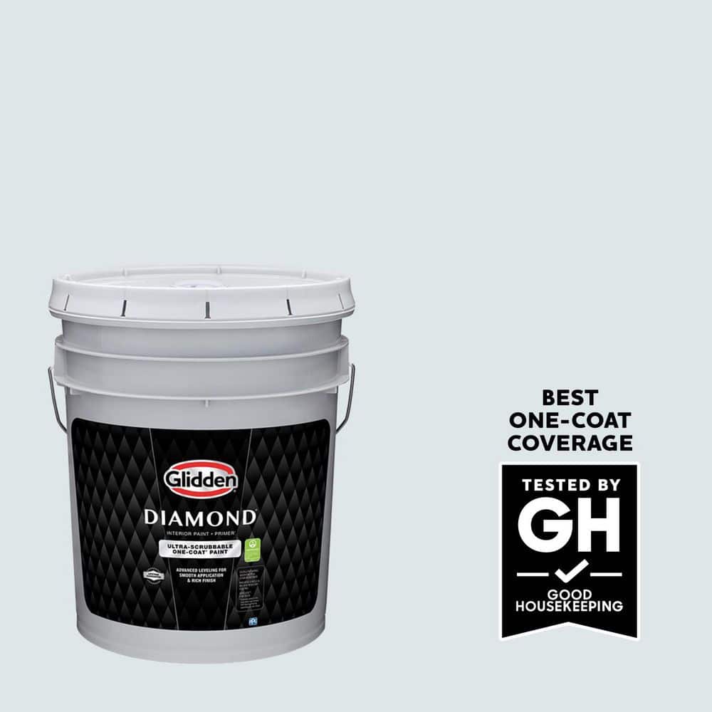 Glidden Diamond 5 gal. #PPG1156-1 Austrian Ice Satin Interior Paint with Primer