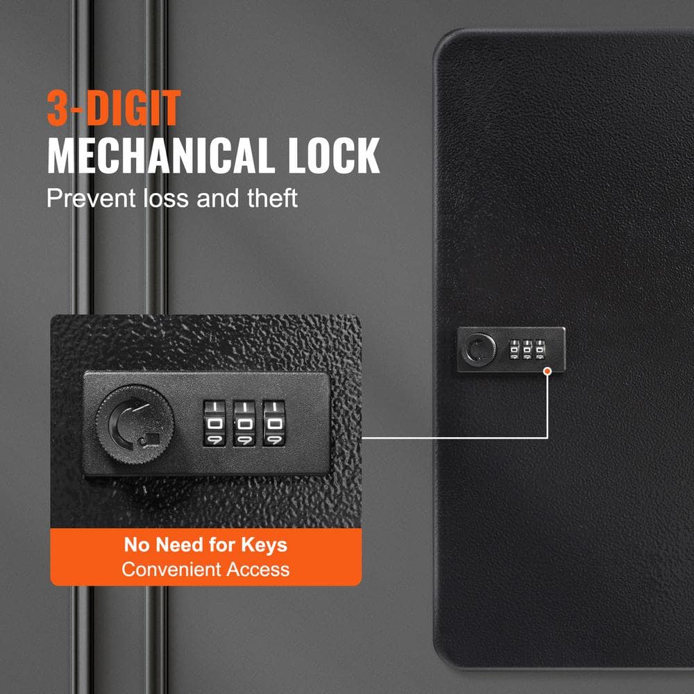 VEVOR Key Cabinet 48 Position Q235 Steel Key Box w/72 Key Hooks Tags and 2 Keys Wall Mount Key Cabinet for Office, Hotel, Bank (3)