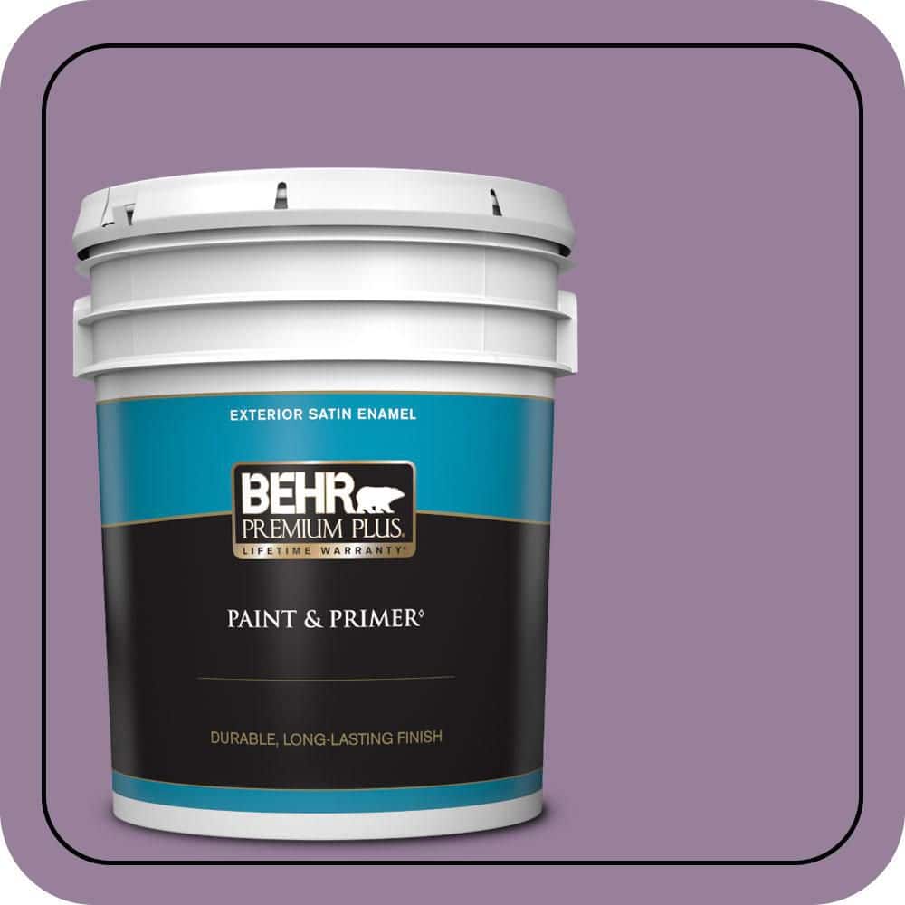 BEHR PREMIUM PLUS 5 gal. #670D-6 Mixed Berries Satin Enamel Exterior Paint & Primer