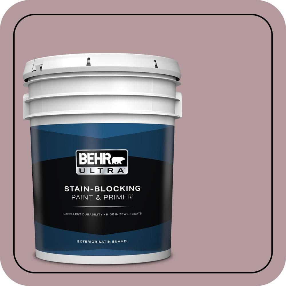 BEHR ULTRA 5 gal. #PMD-71 Twilight Blush Satin Enamel Exterior Paint & Primer