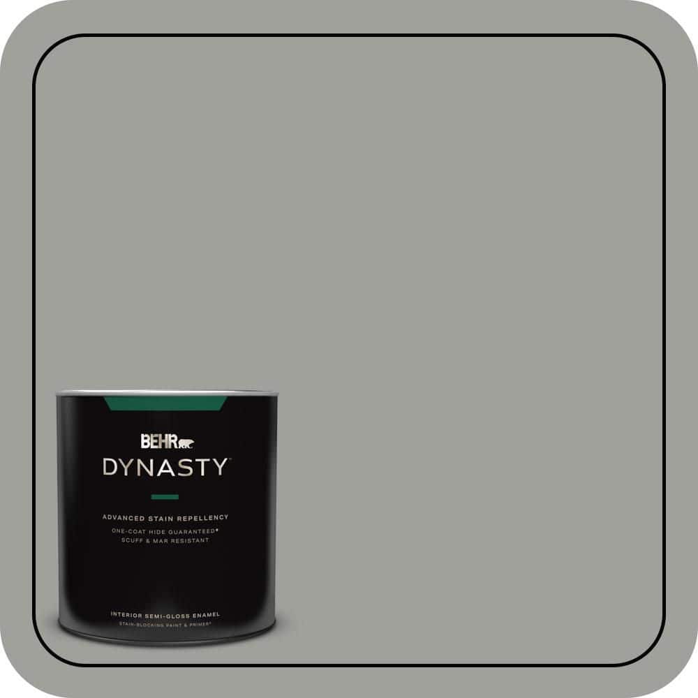 BEHR DYNASTY 1 qt. #MQ6-22 Gateway Gray One-Coat Hide Semi-Gloss Enamel Interior Stain-Blocking Paint and Primer