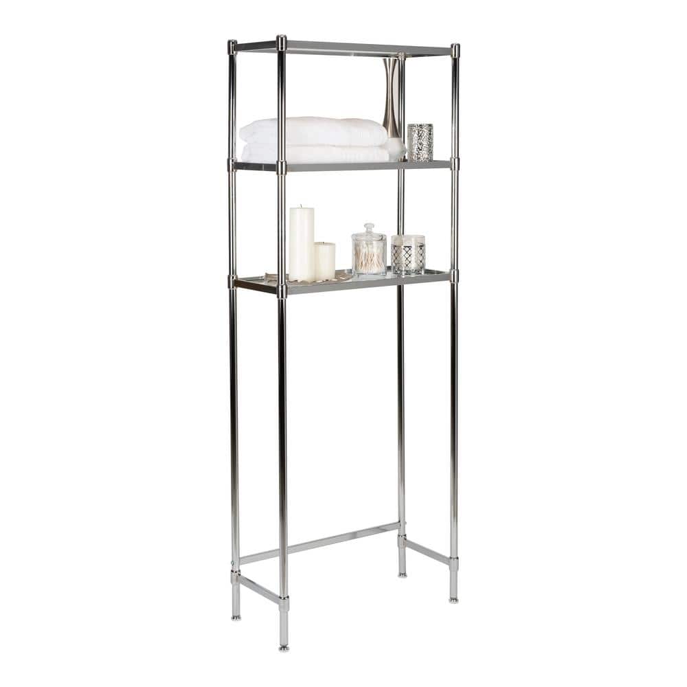 ORGANIZE IT ALL 24.25 in. W x 63.5 in. H x 10.75 in. D Silver Over-the-Toilet Storage (2)