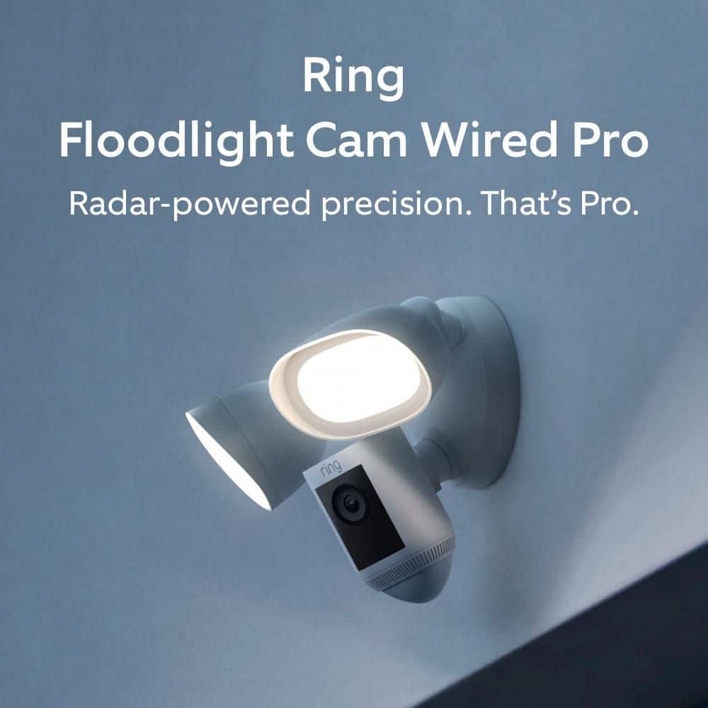 Ring Floodlight Cam Pro - Smart Wired Outdoor Security Camera with 2-LED Lights, 3D Motion Detection, Dual Band WiFi - White (3)