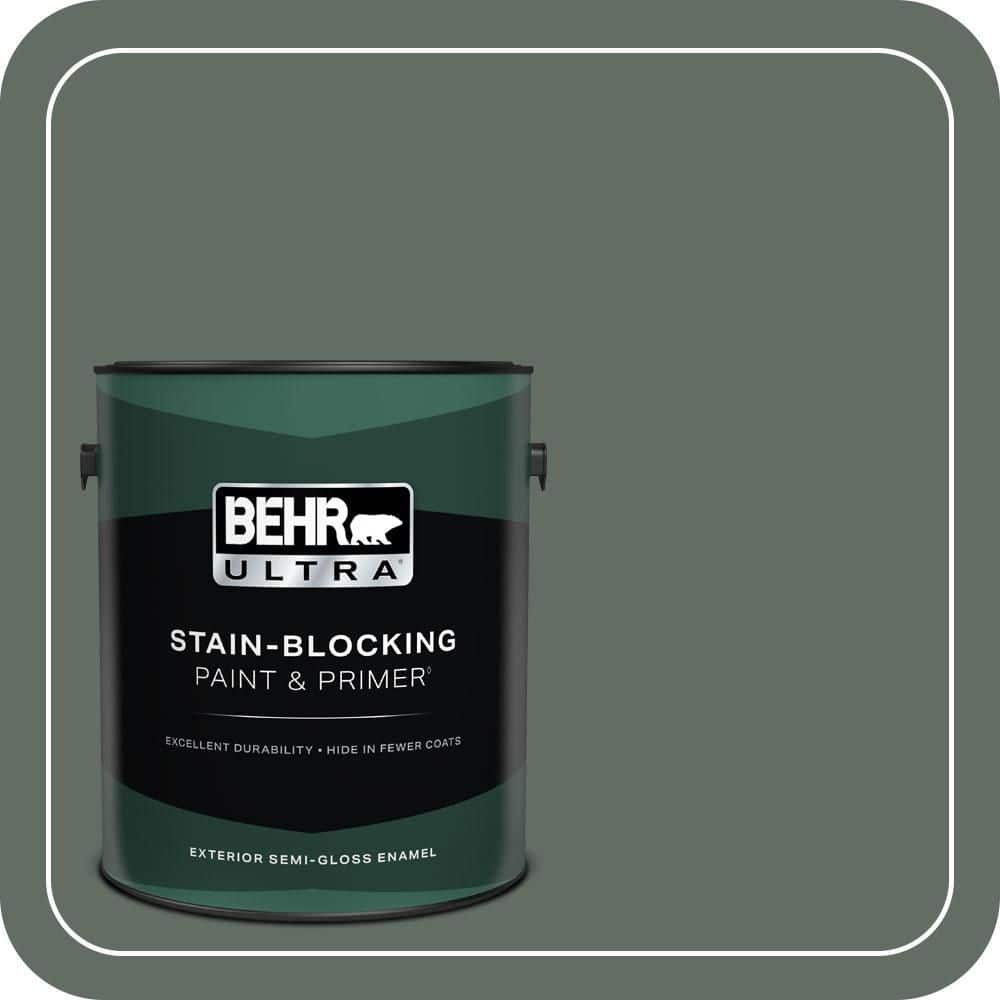BEHR ULTRA 1 gal. #700F-6 Dense Shrub Semi-Gloss Enamel Exterior Paint & Primer