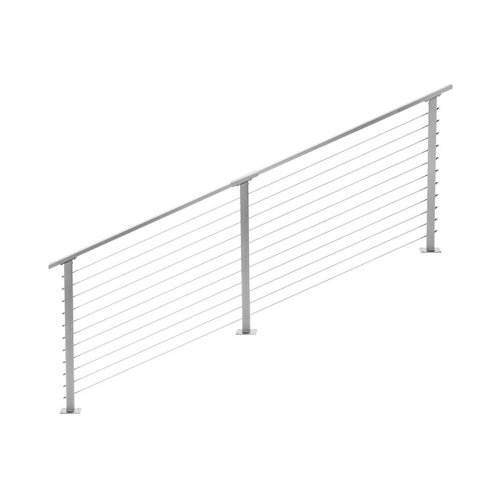 CityPost 8 ft. Stair Cable Railing in Grey (1)