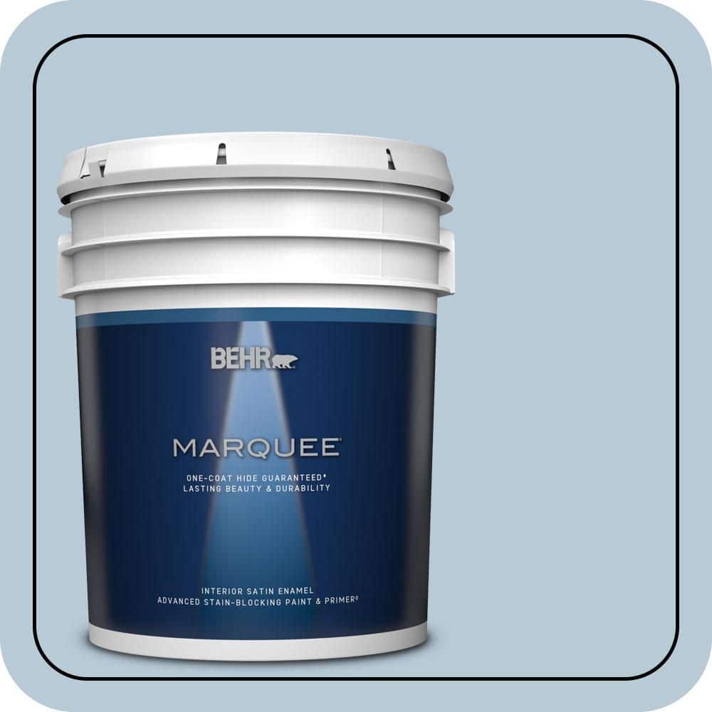 BEHR MARQUEE 5 gal. #PPU14-15 Denim Light Satin Enamel Interior Paint & Primer