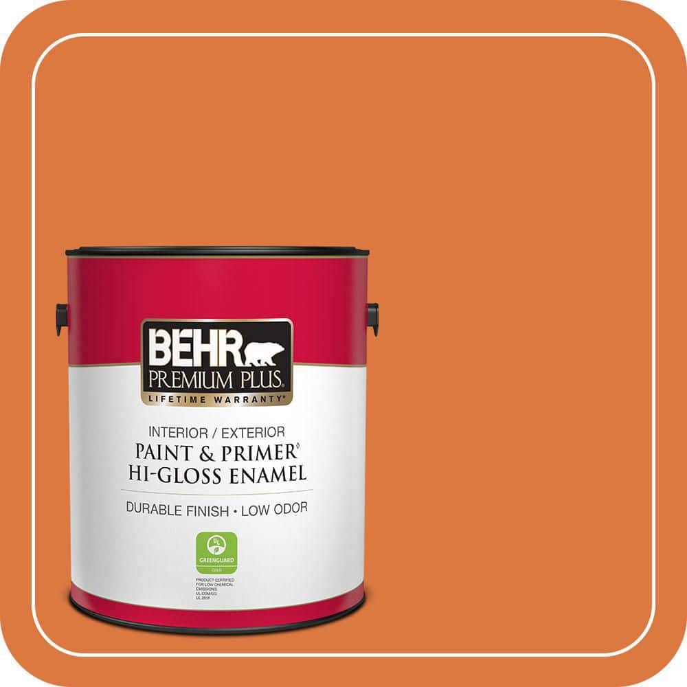BEHR PREMIUM PLUS 1 gal. #P210-7 Japanese Koi Hi-Gloss Enamel Interior/Exterior Paint & Primer
