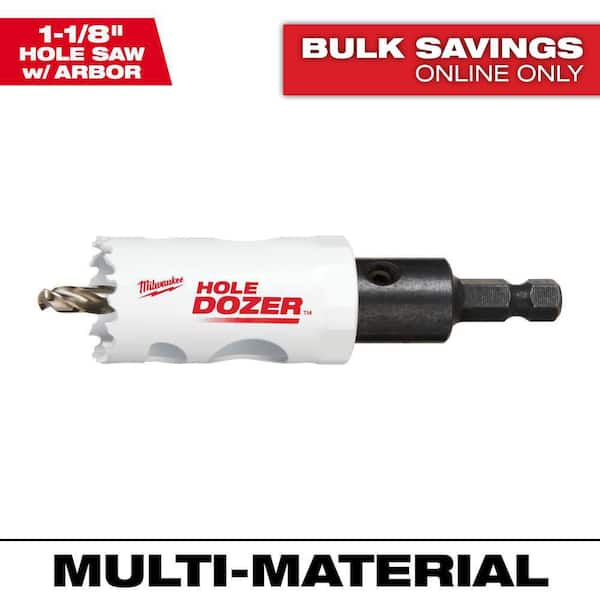 Milwaukee 1-1/8 in. Hole Dozer Bi-Metal Hole Saw with 3/8 in. Arbor & Pilot Bit (2)