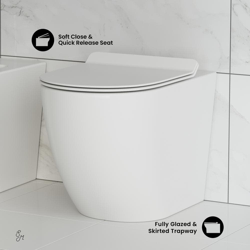 Swiss Madison St. Tropez Toilet Bowl Only with Black Hardware Back to Wall (3)