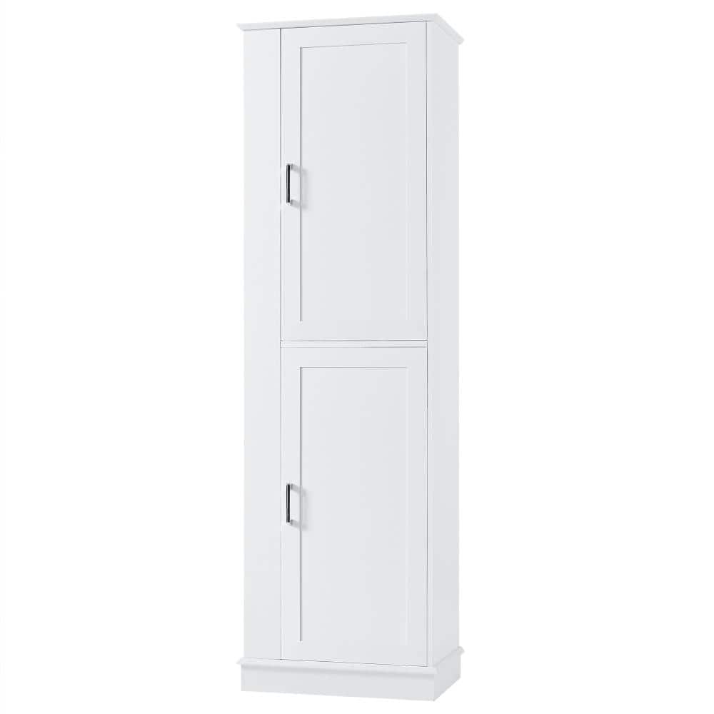 Staykiwi 21 in. W x 14 in. D x 68 in. H White Tall Bathroom Cabinet with Hook and Adjustable Shelf (1)