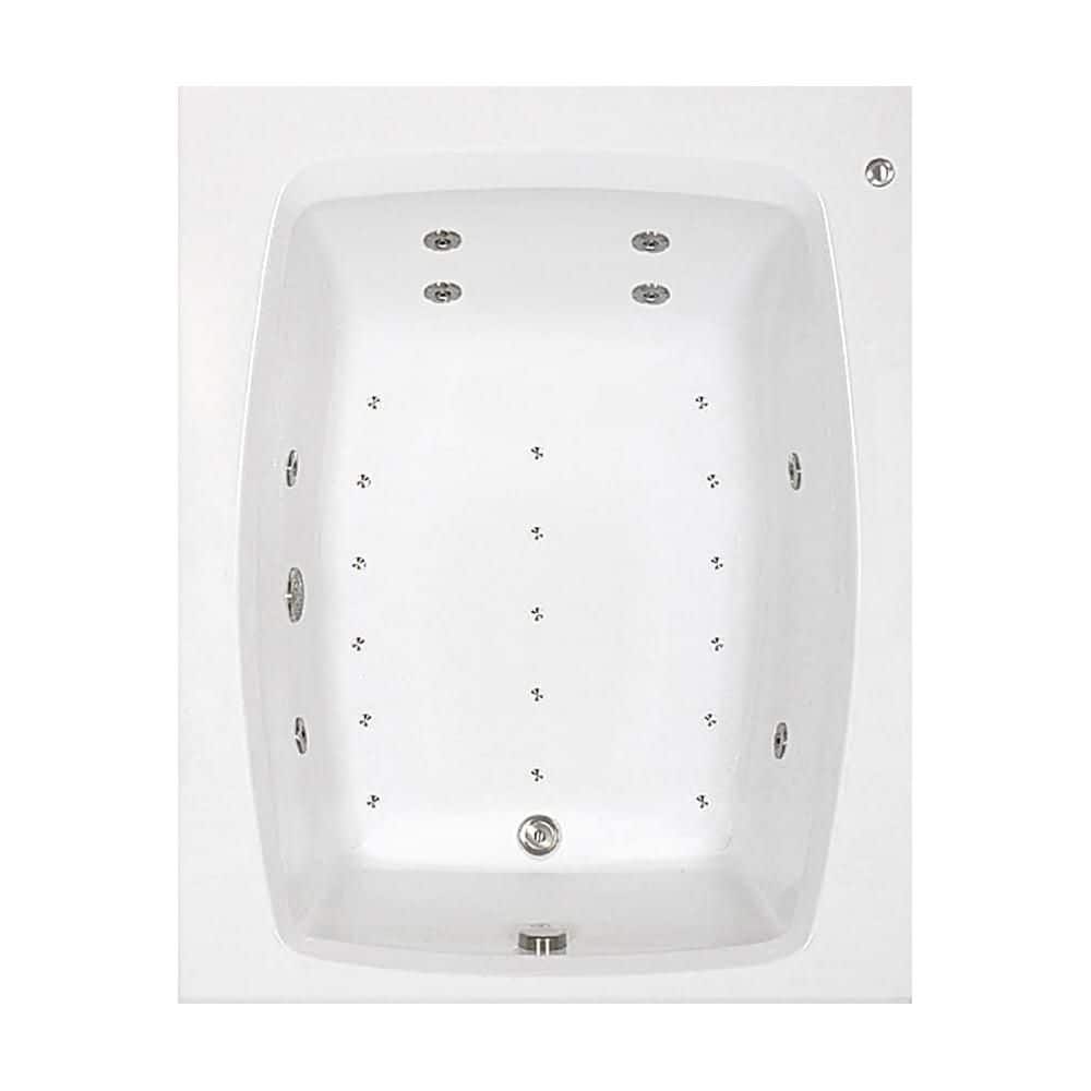 Comfortflo 60 in. x 48 in. Acrylic Rectangular Drop-in Whirlpool and Air Bathtub with Reversible Drain in White (1)