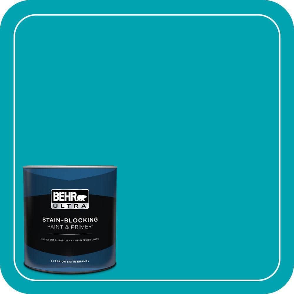 BEHR ULTRA 1 qt. #510B-6 Blue Jewel Satin Enamel Exterior Paint & Primer