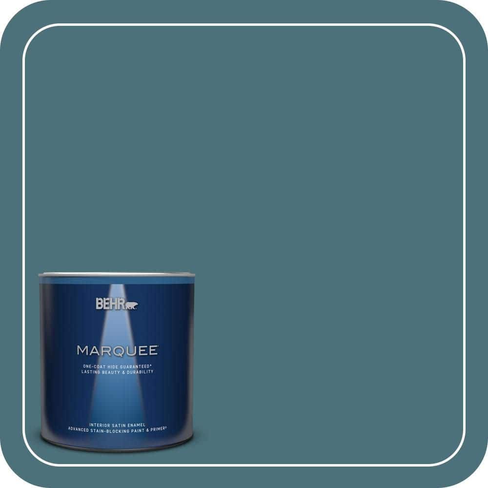 BEHR MARQUEE 1 qt. #S450-6A River Rapids Satin Enamel Interior Paint and Primer (1)