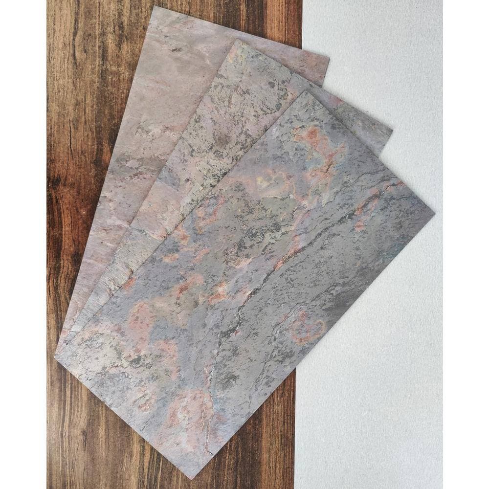 Dundee Deco Falkirk Johnstone 2/25 in. 2 ft. Peel and Stick Brown Stone Veneer Decorative Wall Paneling (3)