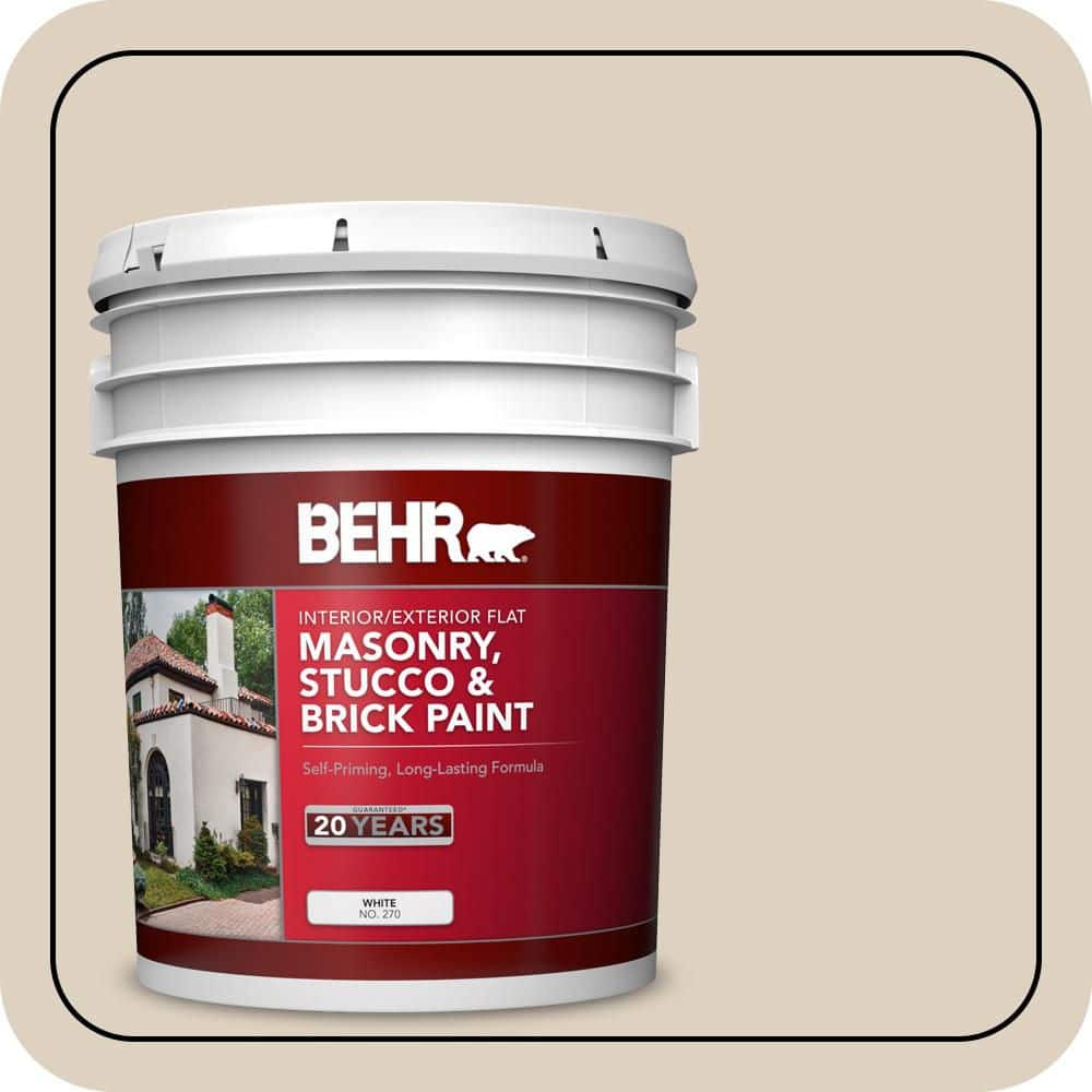 BEHR 5 gal. #PPU7-10 Roman Plaster Flat Interior/Exterior Masonry, Stucco and Brick Paint (1)