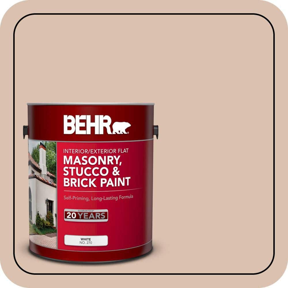 BEHR 1 gal. #S220-2 Artisan Tea Flat Interior/Exterior Masonry, Stucco and Brick Paint