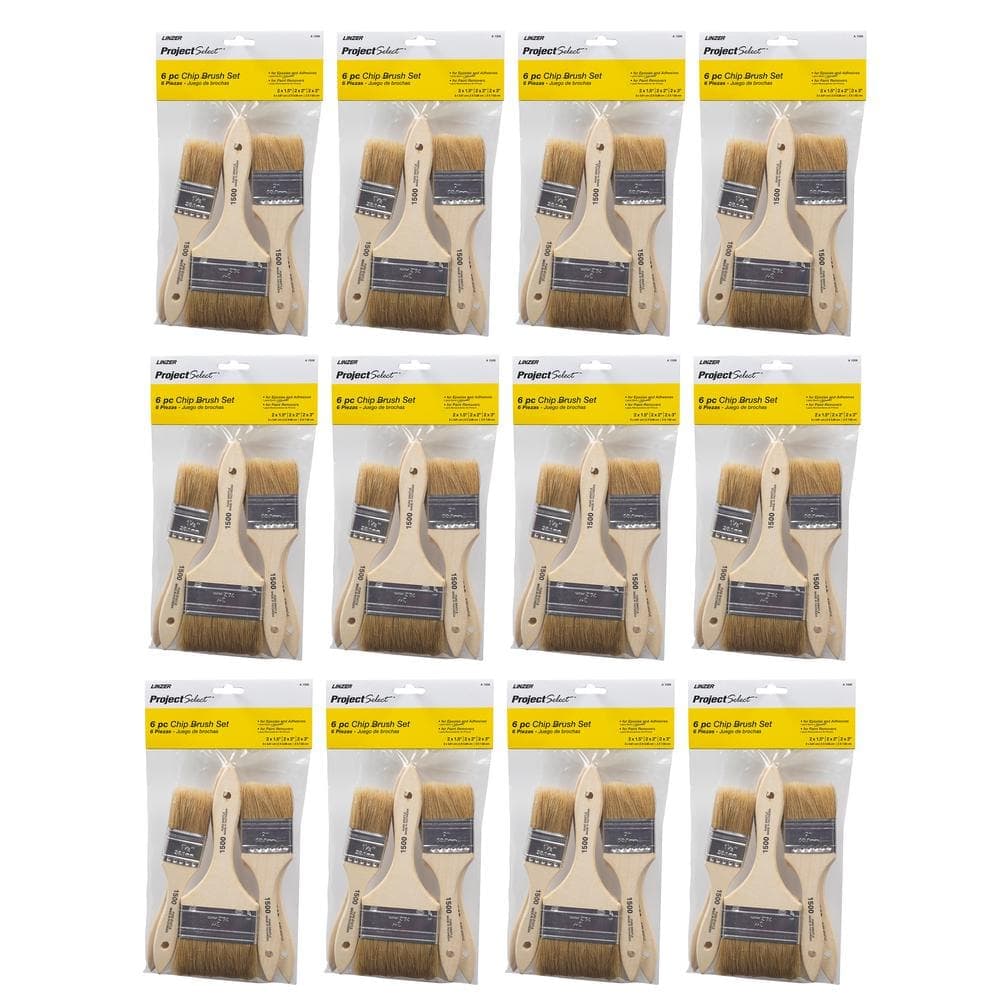 Linzer Flat Chip Brush Set (6-Piece) (12-Pack) (2)