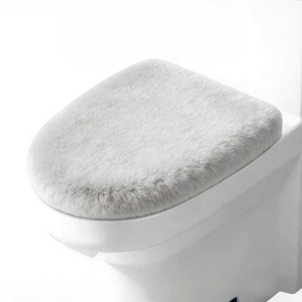 Unbranded Black Microfiber Toilet Lid Cover 14.5 x 18 in. Plush Soft Absorbent Machine Washable Universal Fit Soft, (2)