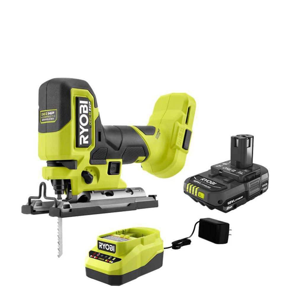RYOBI ONE+ HP 18V Brushless Cordless Compact Barrel Grip Jig Saw Kit with 2.0 Ah Battery and Charger