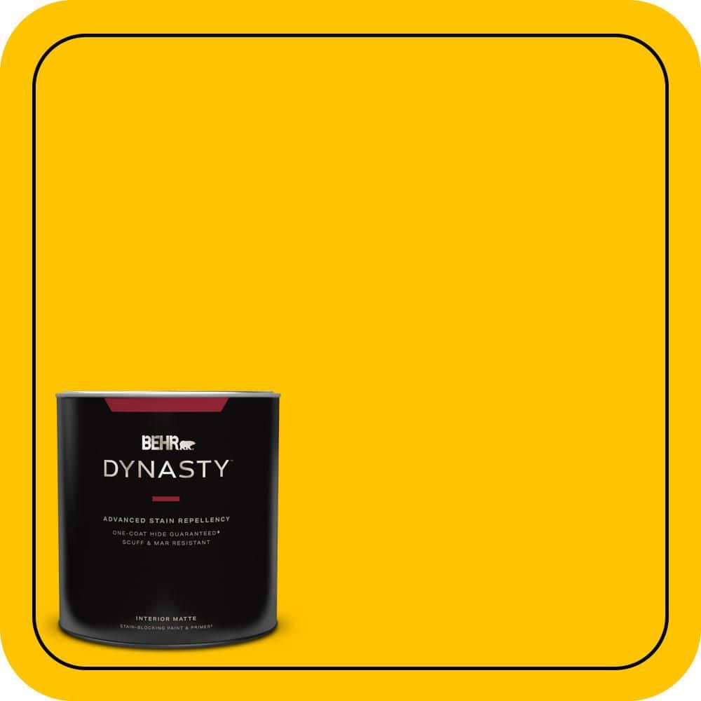 BEHR DYNASTY 1 qt. #S-G-370 Citrus Splash Matte Interior Stain-Blocking Paint and Primer