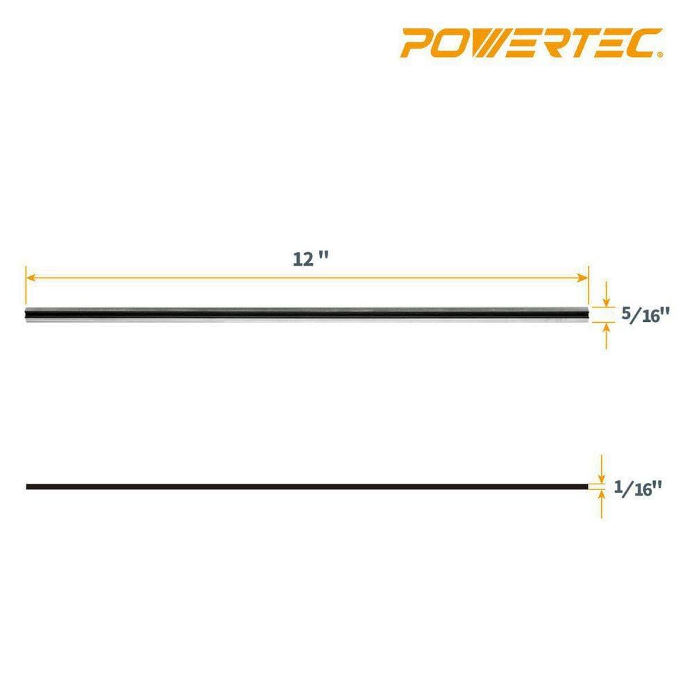 ‎POWERTEC 12 in. High-Speed Steel Planer Knives for Makita 2012 / 2012NB (Set of 2) (2)