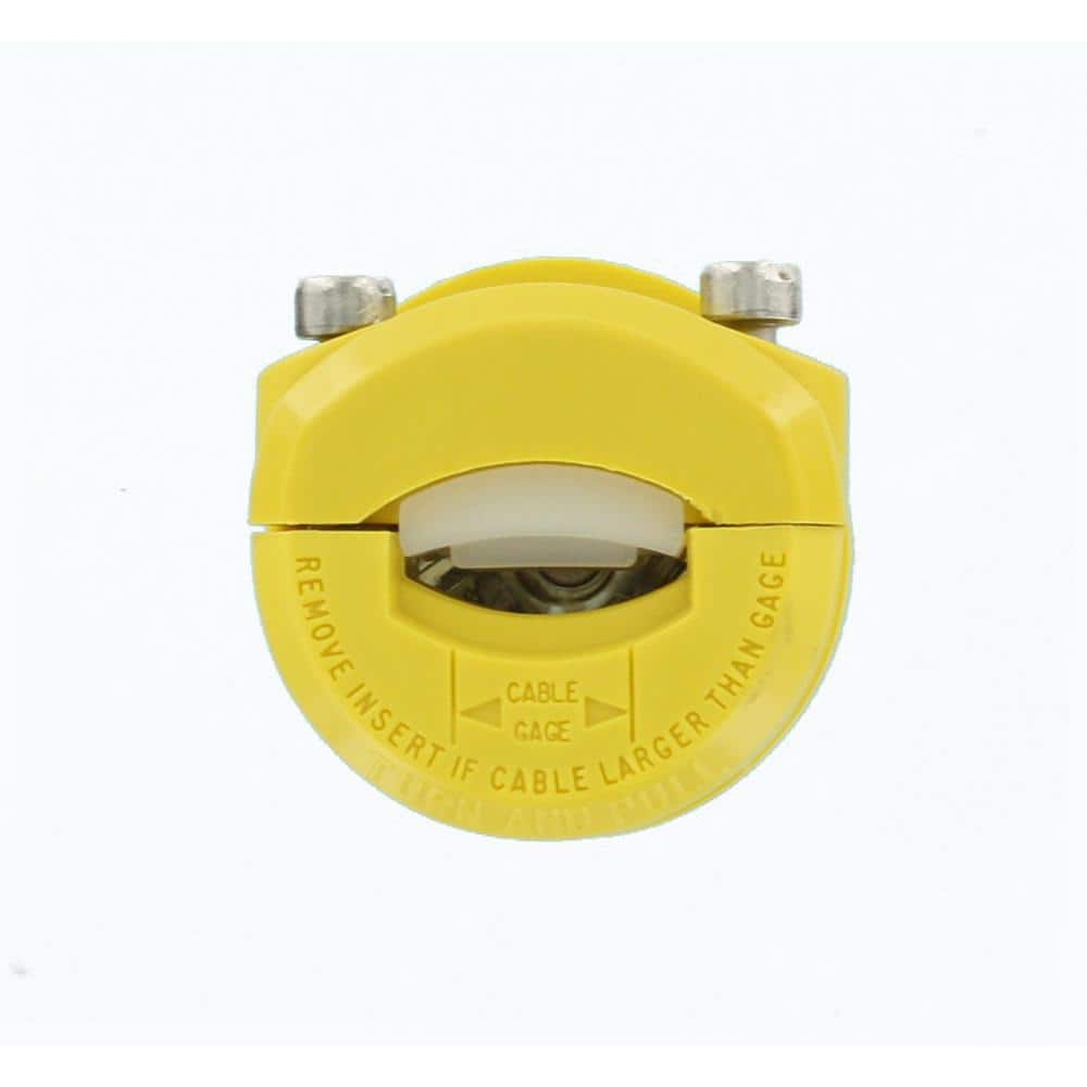 Leviton 15 Amp 125-Volt NEMA L5-15P 2-Pole 3-Watt Locking Plug Industrial Grade Grounding Corrosion Resistant, Yellow-White (3)